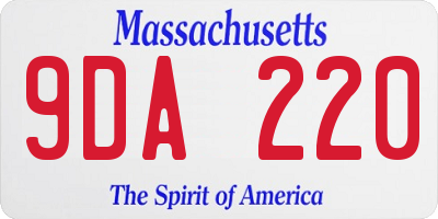 MA license plate 9DA220