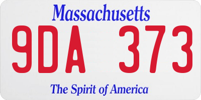 MA license plate 9DA373