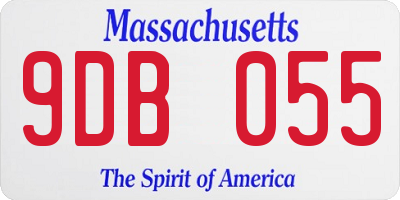 MA license plate 9DB055