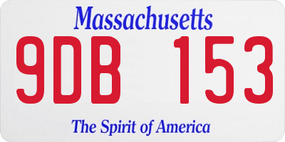 MA license plate 9DB153