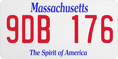 MA license plate 9DB176