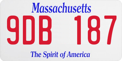 MA license plate 9DB187