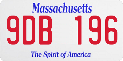 MA license plate 9DB196