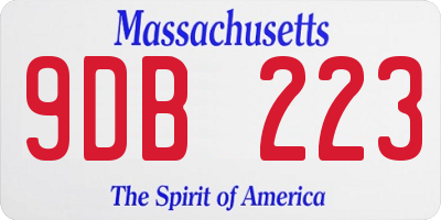 MA license plate 9DB223
