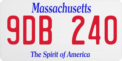 MA license plate 9DB240