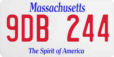 MA license plate 9DB244