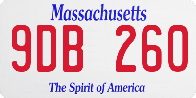 MA license plate 9DB260