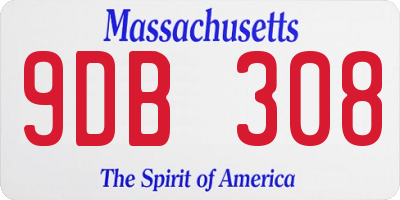 MA license plate 9DB308