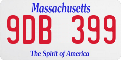 MA license plate 9DB399