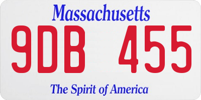 MA license plate 9DB455