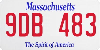 MA license plate 9DB483