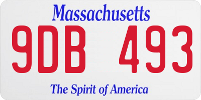 MA license plate 9DB493