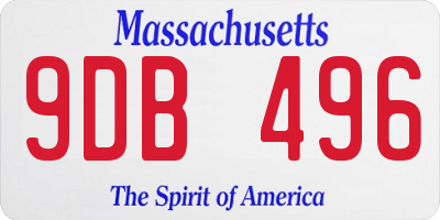 MA license plate 9DB496