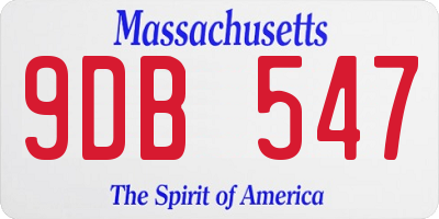 MA license plate 9DB547