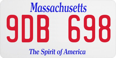 MA license plate 9DB698
