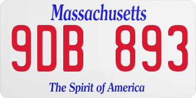 MA license plate 9DB893