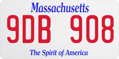 MA license plate 9DB908