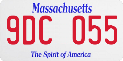 MA license plate 9DC055
