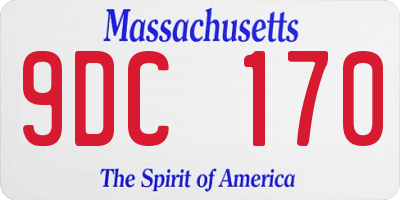 MA license plate 9DC170