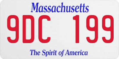 MA license plate 9DC199