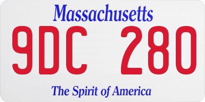 MA license plate 9DC280