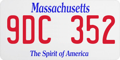 MA license plate 9DC352