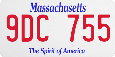 MA license plate 9DC755