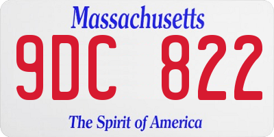 MA license plate 9DC822