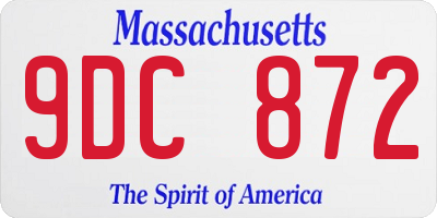 MA license plate 9DC872