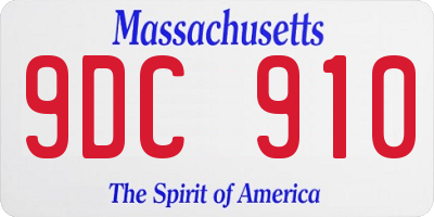 MA license plate 9DC910