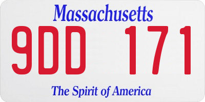 MA license plate 9DD171
