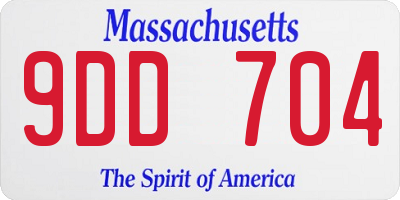 MA license plate 9DD704