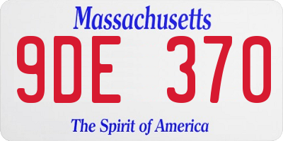 MA license plate 9DE370