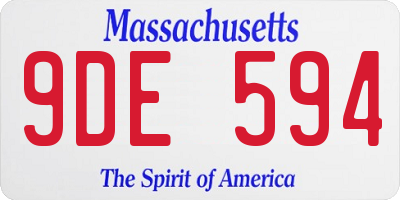 MA license plate 9DE594