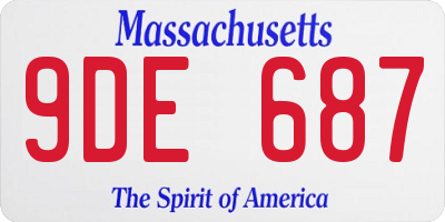 MA license plate 9DE687