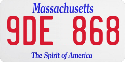 MA license plate 9DE868