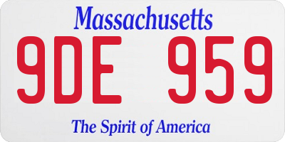 MA license plate 9DE959