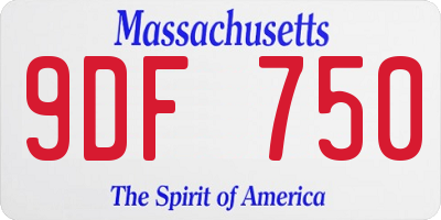 MA license plate 9DF750