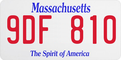 MA license plate 9DF810