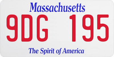 MA license plate 9DG195