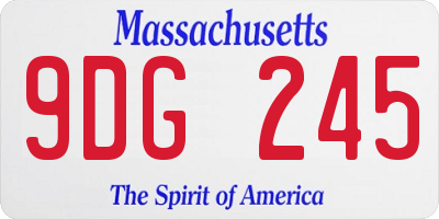 MA license plate 9DG245