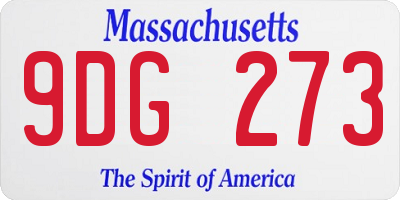 MA license plate 9DG273