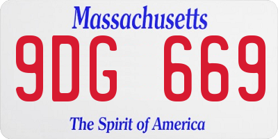 MA license plate 9DG669