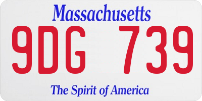 MA license plate 9DG739