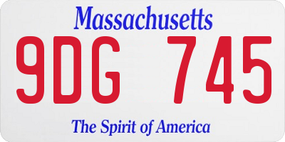 MA license plate 9DG745