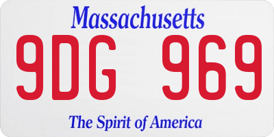 MA license plate 9DG969