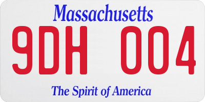 MA license plate 9DH004