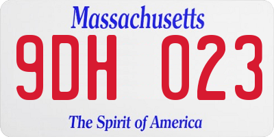 MA license plate 9DH023
