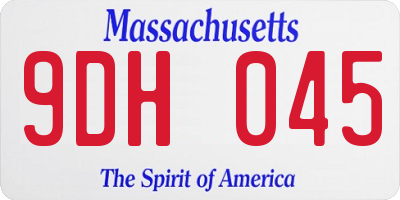 MA license plate 9DH045