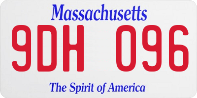MA license plate 9DH096
